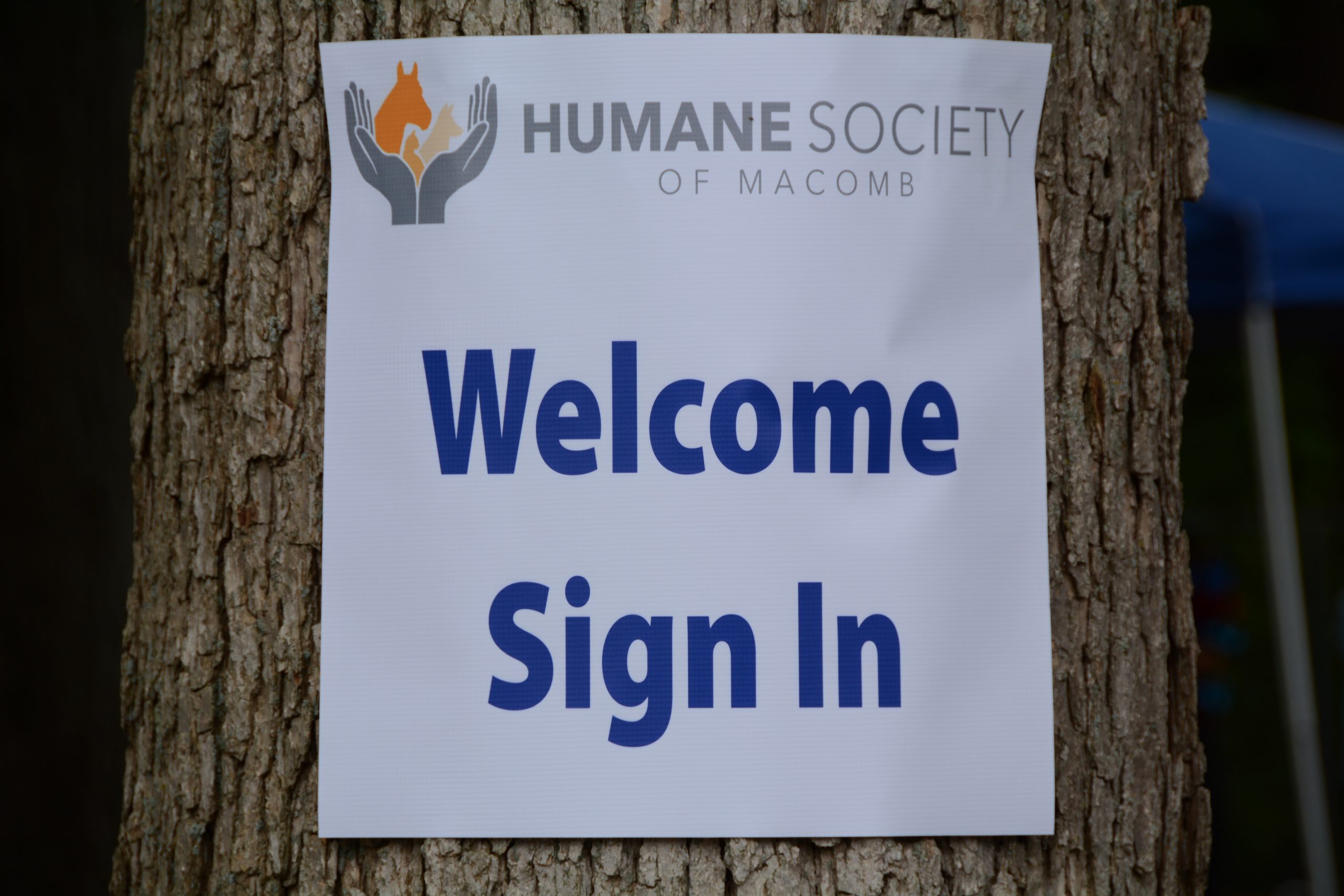 Humane Society of Macomb Grand Re-Opening Event welcome sign