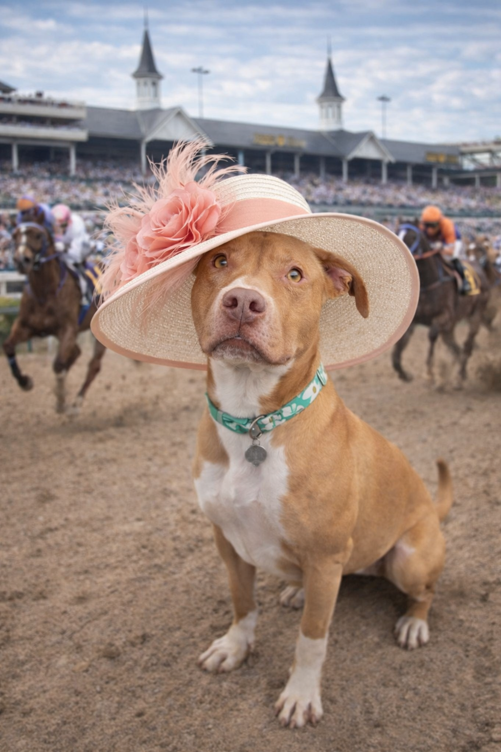 Dog in a derby hat